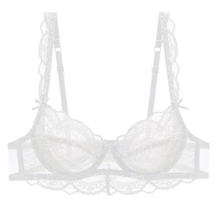 Lace Ruffle Bow-Trim Adjustable Bra
