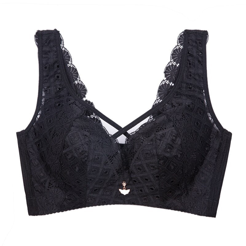 Push-Up Wide-Closure Strappy Neckline Bra
