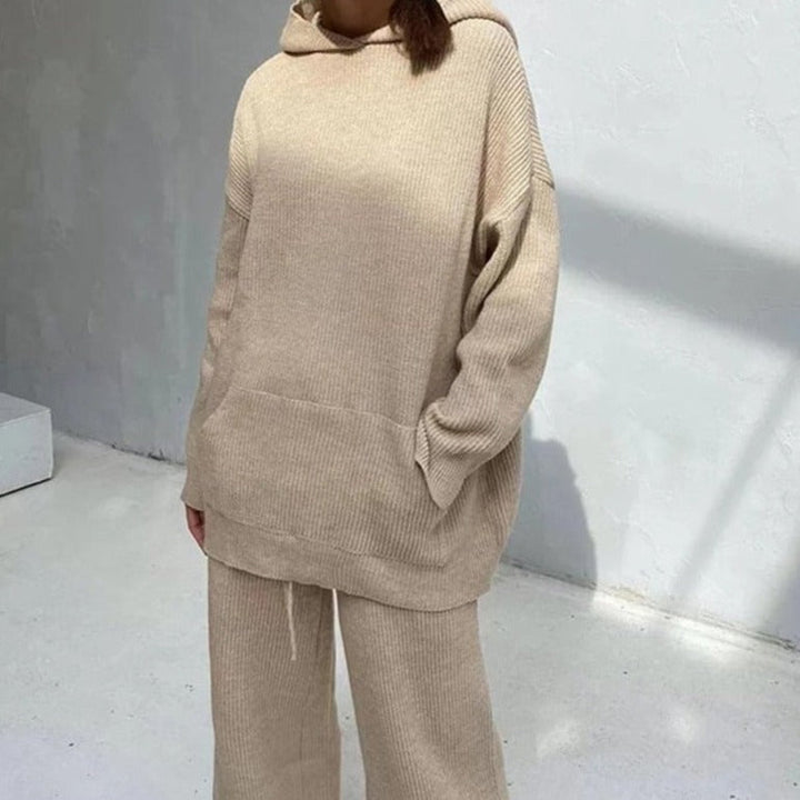 Adjustable Waist Relaxed Knit Tracksuit Set