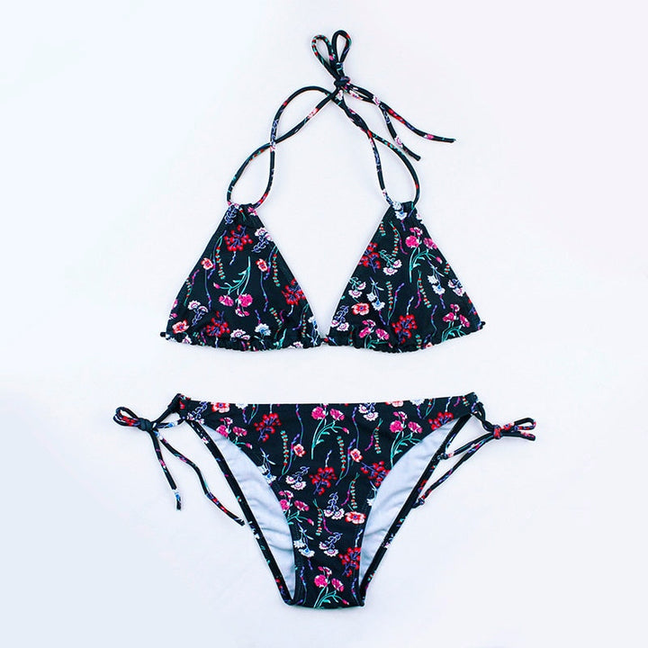 Halterneck Patterned Two-Piece Swimsuit