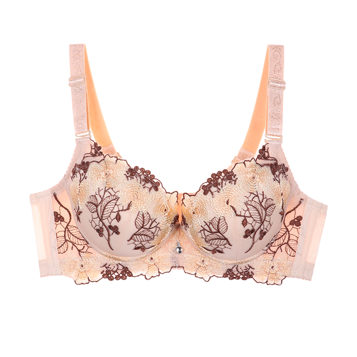 Decorative Embroidery Adjustable Bra