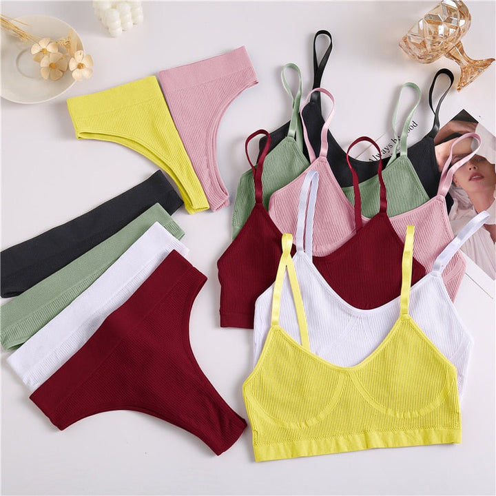 Sports Lingerie Set Polyester Spandex Breathable
