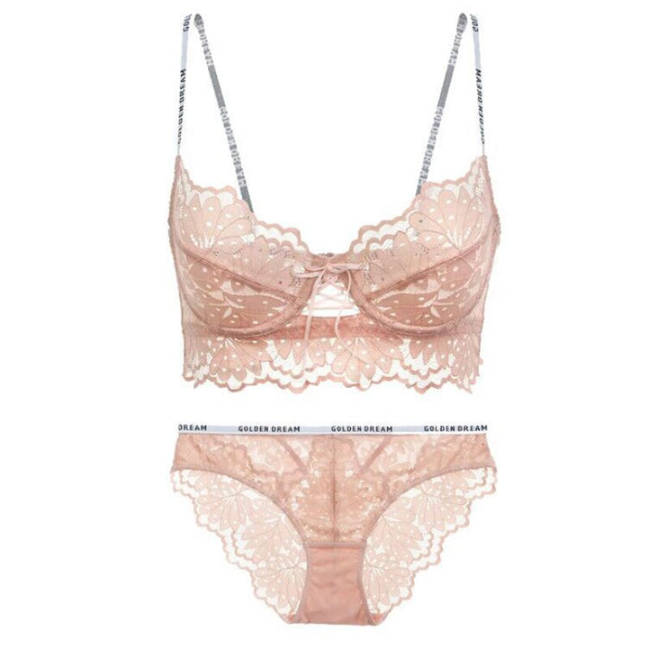 Lace Ribbon-Detail Figure-Enhancing Set