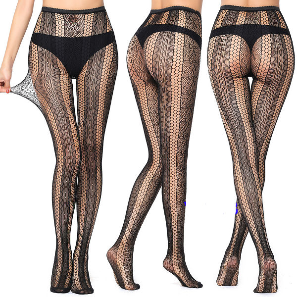 Decorative Fishnet Nylon One-Size Tights