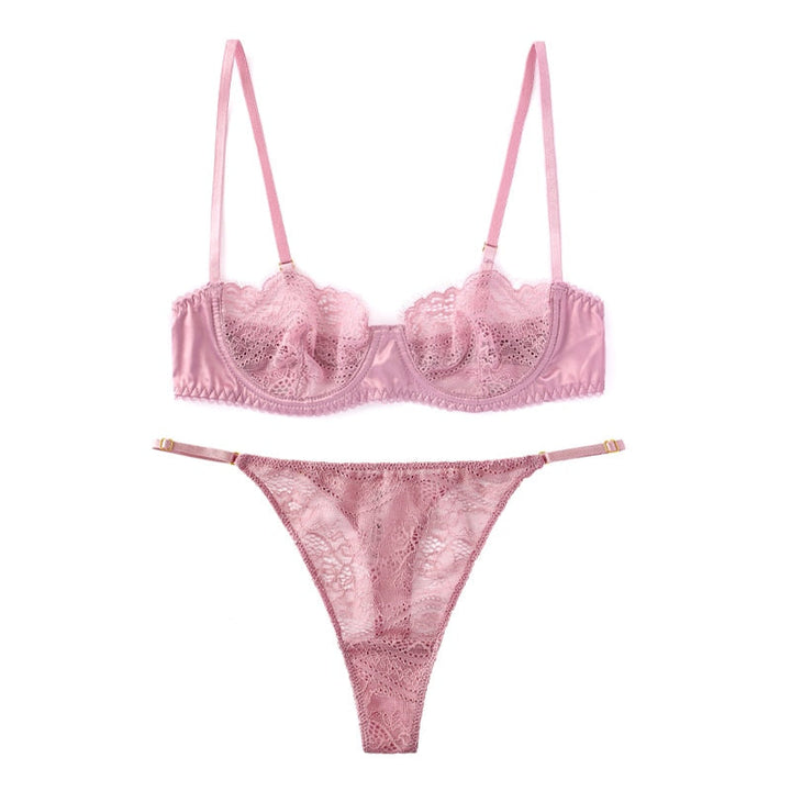 Lace Trim Adjustable Lingerie Set