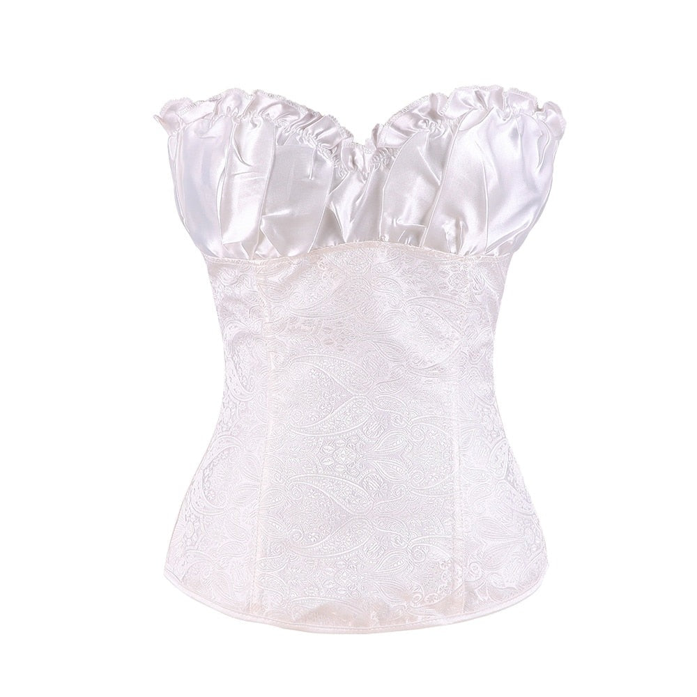 Satin Patterned Corset Adjustable Premium Elegant