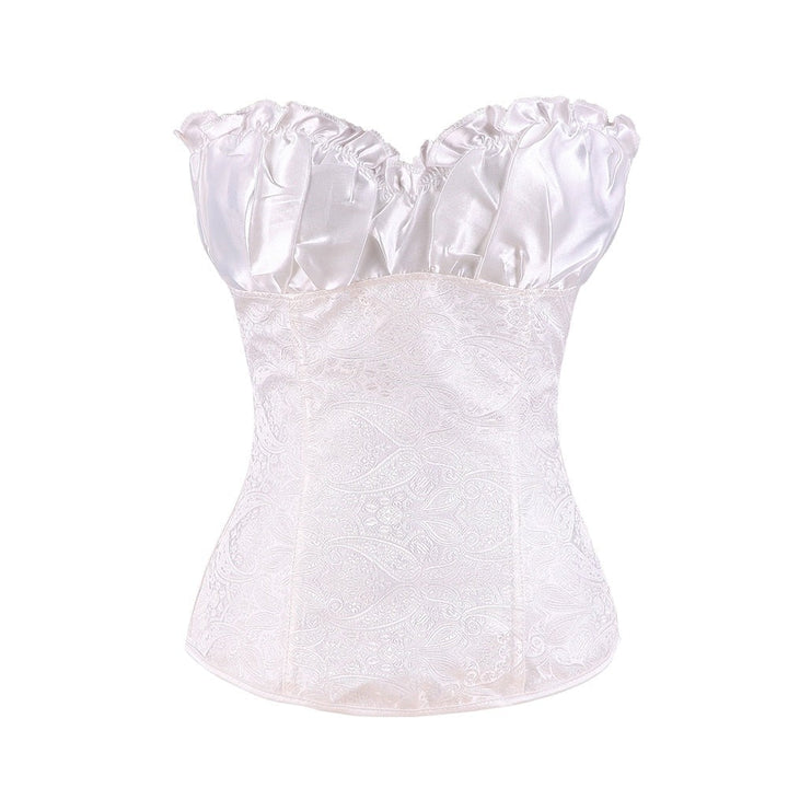 Satin Patterned Corset Adjustable Premium Elegant