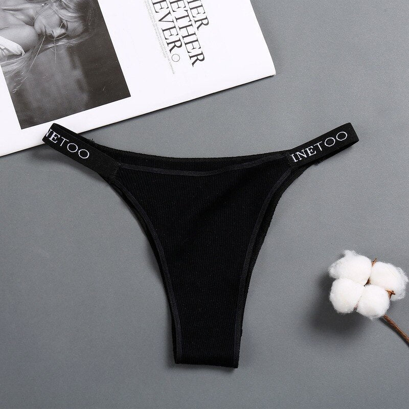 High-Waist Slim-Strap Ribbed Tanga Brief Fitted