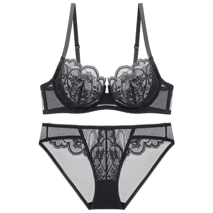 Floral Lace-Trim Adjustable Figure-Enhancing Set