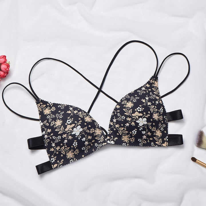 Front-Closure Push-Up Printed Bra