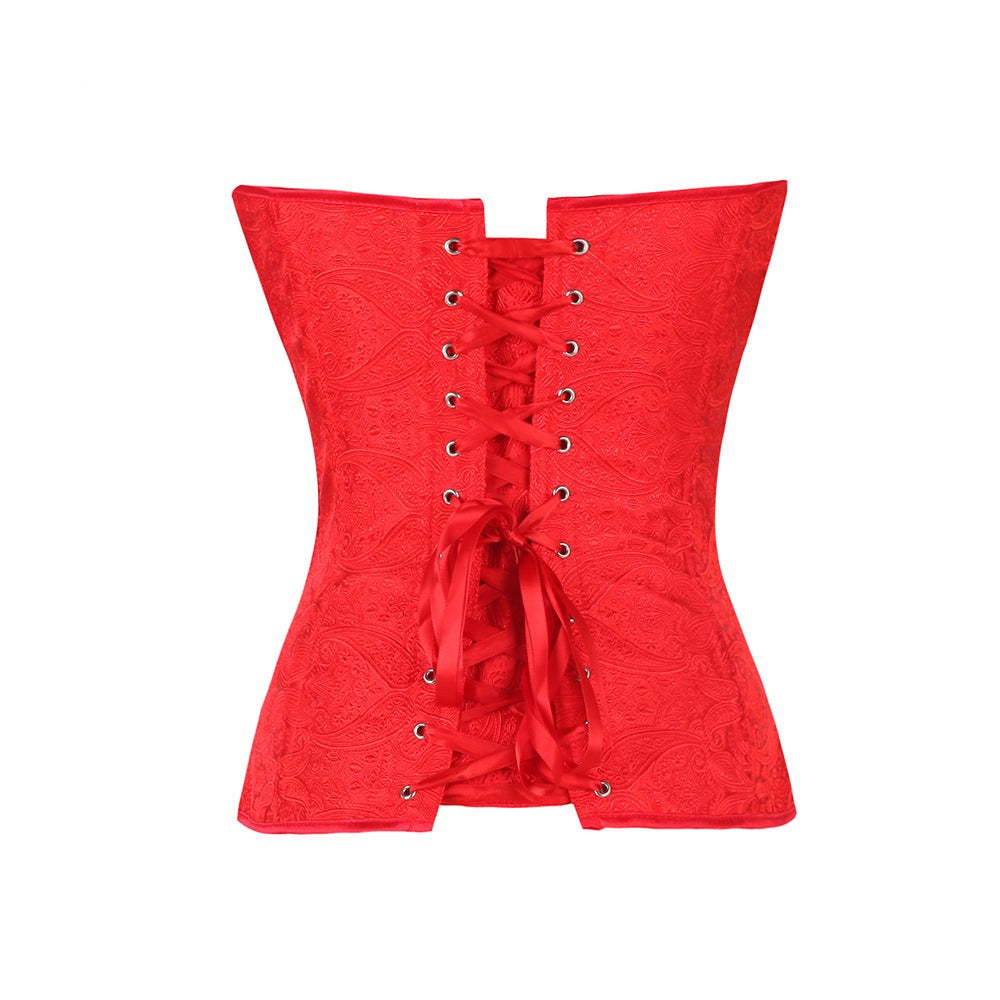 Satin Patterned Corset Adjustable Premium Elegant