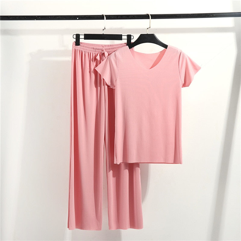 Homewear Set Long Pants Adjustable Relaxed Fit