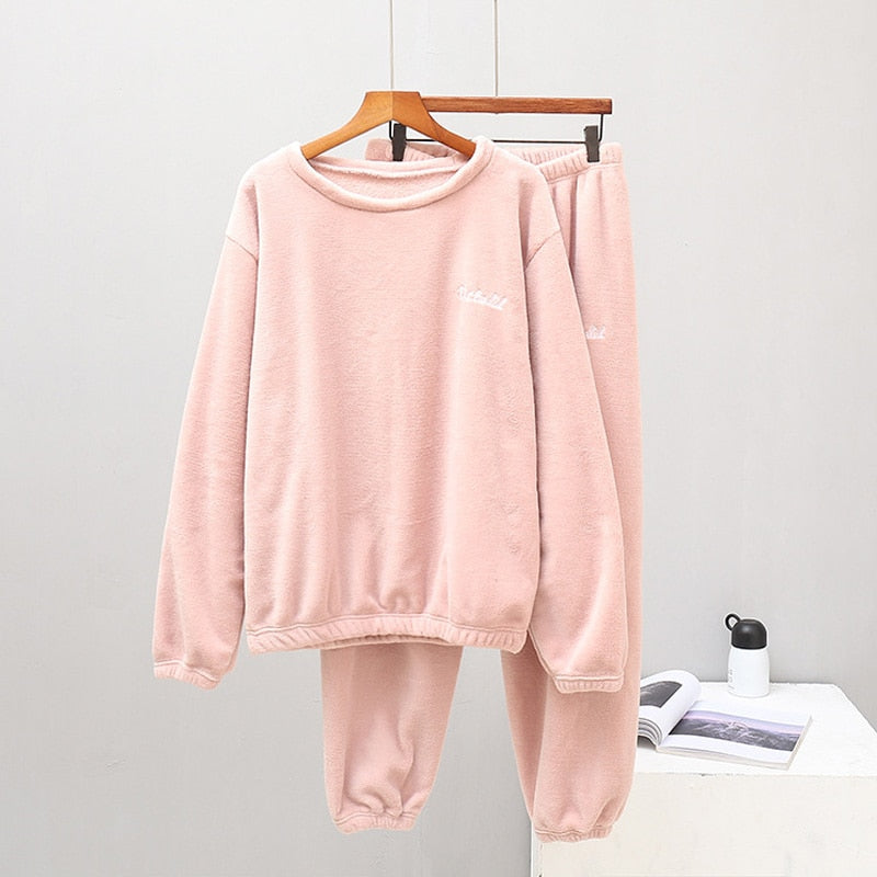 Warm Long-Sleeve and Long Pants Pyjama Set
