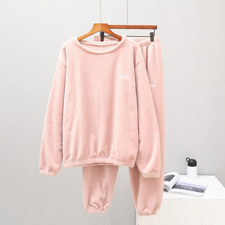 Warm Long-Sleeve and Long Pants Pyjama Set