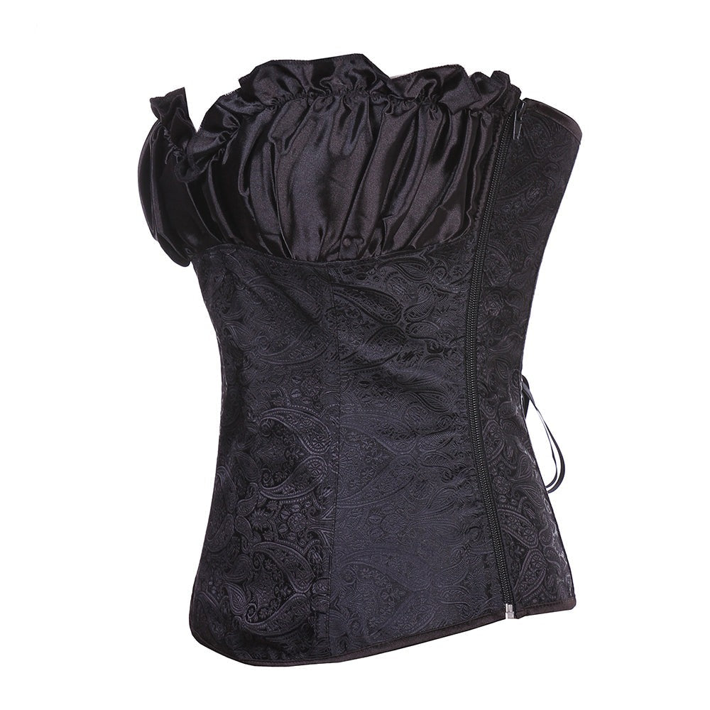 Satin Patterned Corset Adjustable Premium Elegant