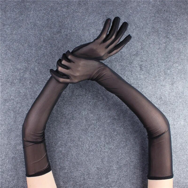 Long Mesh Stretch One-Size Gloves