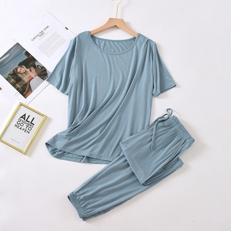 Cotton Loungewear Set Relaxed Fit
