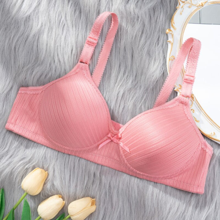 Push-Up Bow-Detail Adjustable Strap Bra