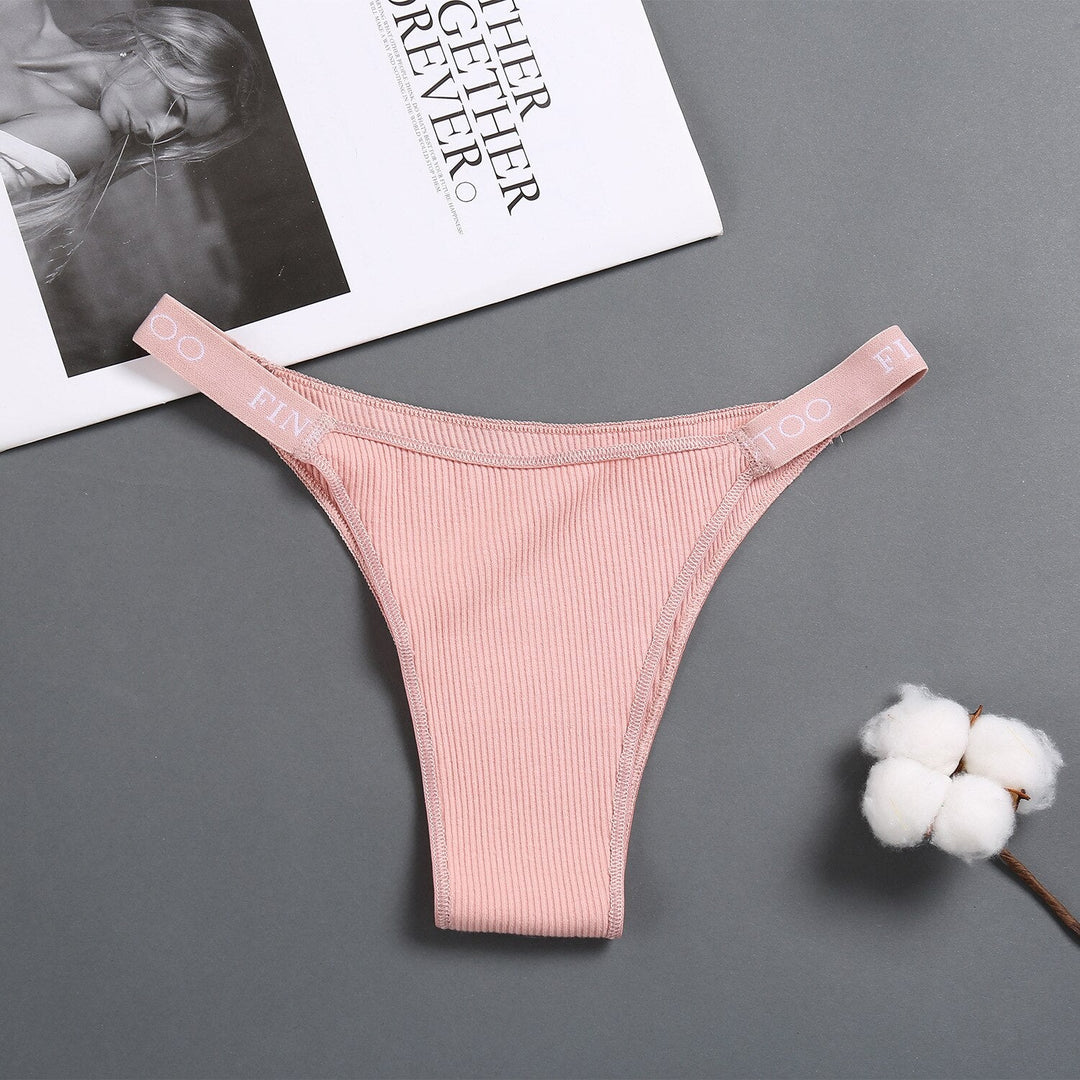 High-Waist Slim-Strap Ribbed Tanga Brief Fitted