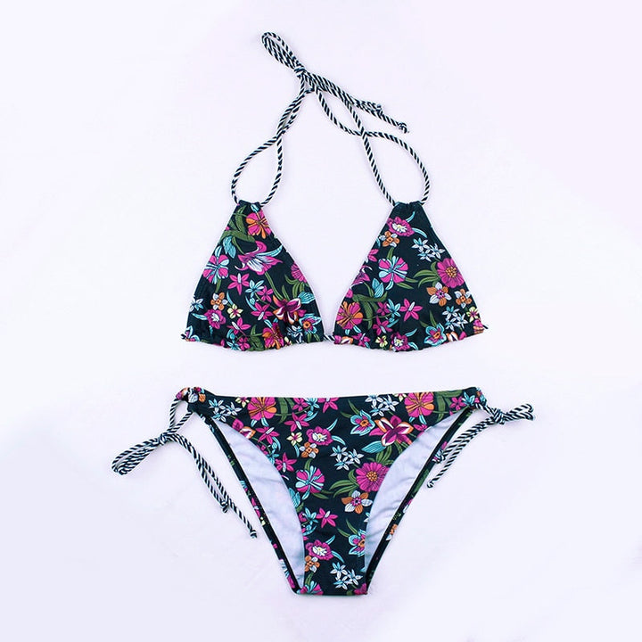 Halterneck Patterned Two-Piece Swimsuit