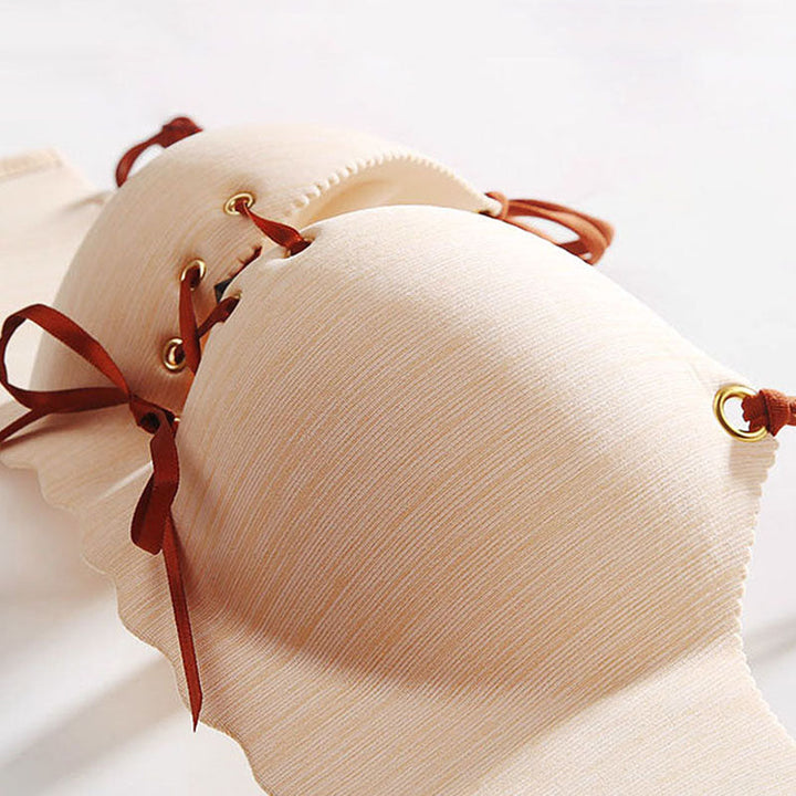Bardot Bust-Enhancing Decorative Tie Bra