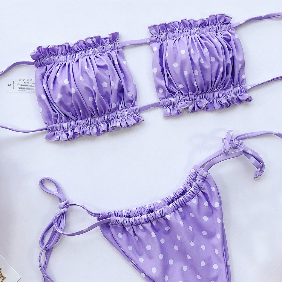 Strapless Ruffle Two-Piece Swimsuit