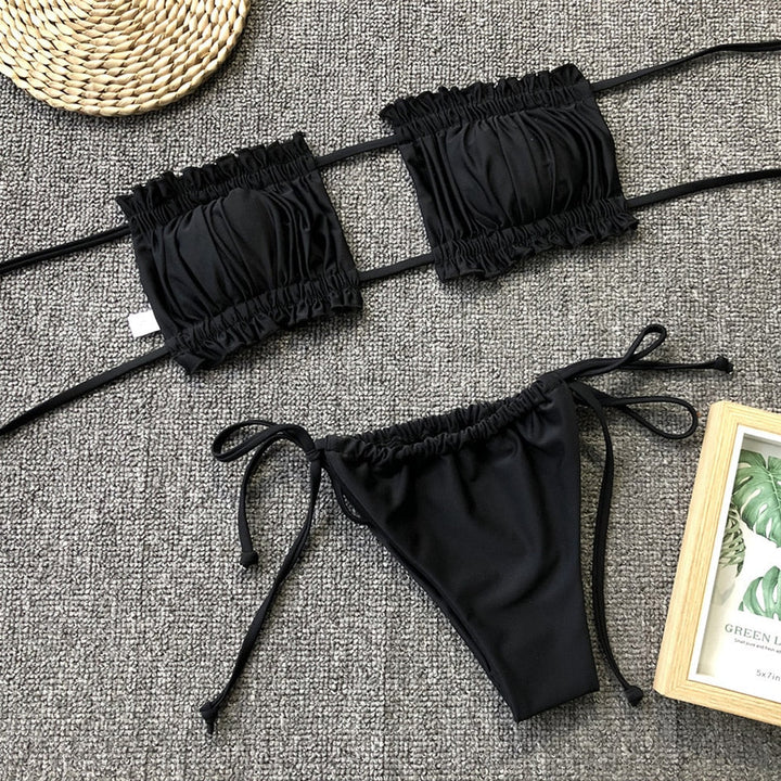 Strapless Ruffle Two-Piece Swimsuit