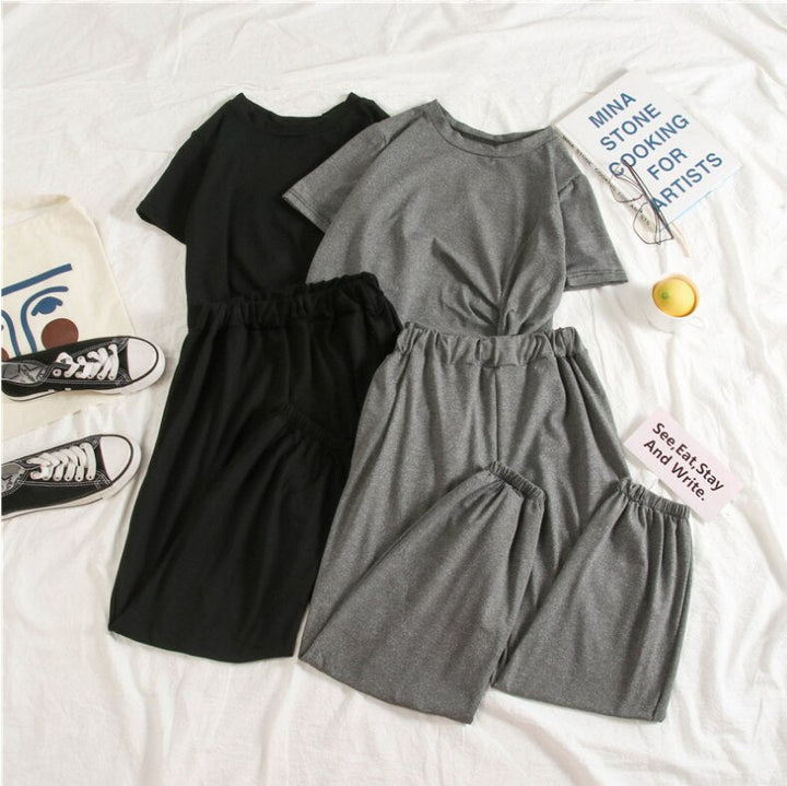 Cotton Elastic-Waist Tracksuit Set 2 Colour Sets