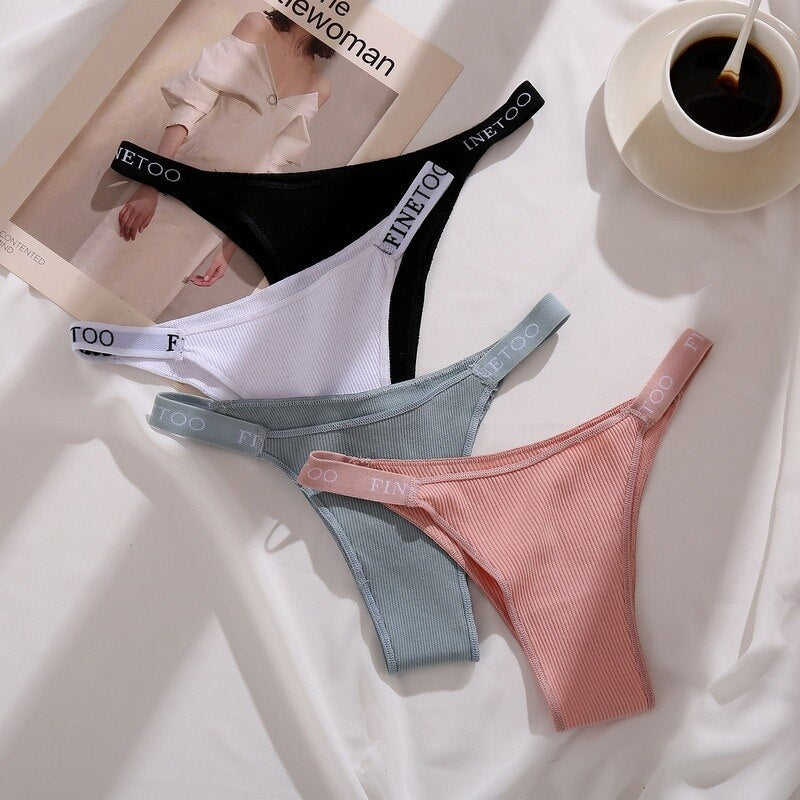 High-Waist Slim-Strap Ribbed Tanga Brief Fitted