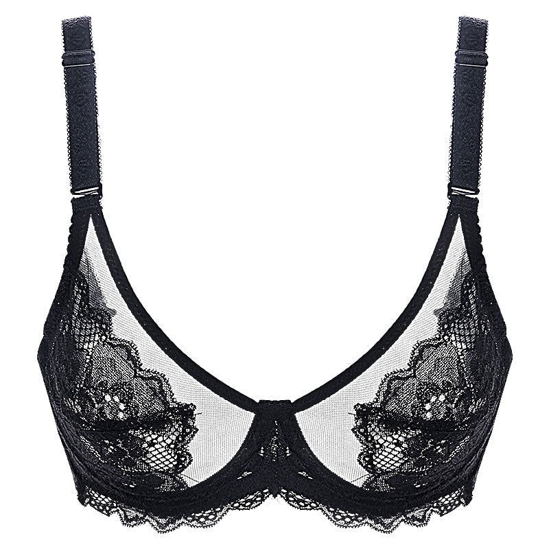 Decorative Embroidered Lace Adjustable Bra