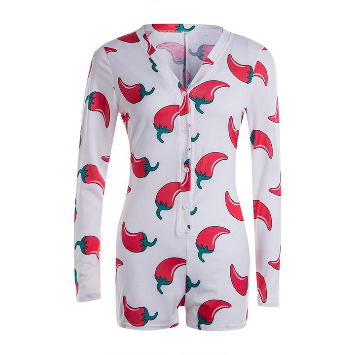 Long-Sleeve Button-Neck Pyjama Bodysuit