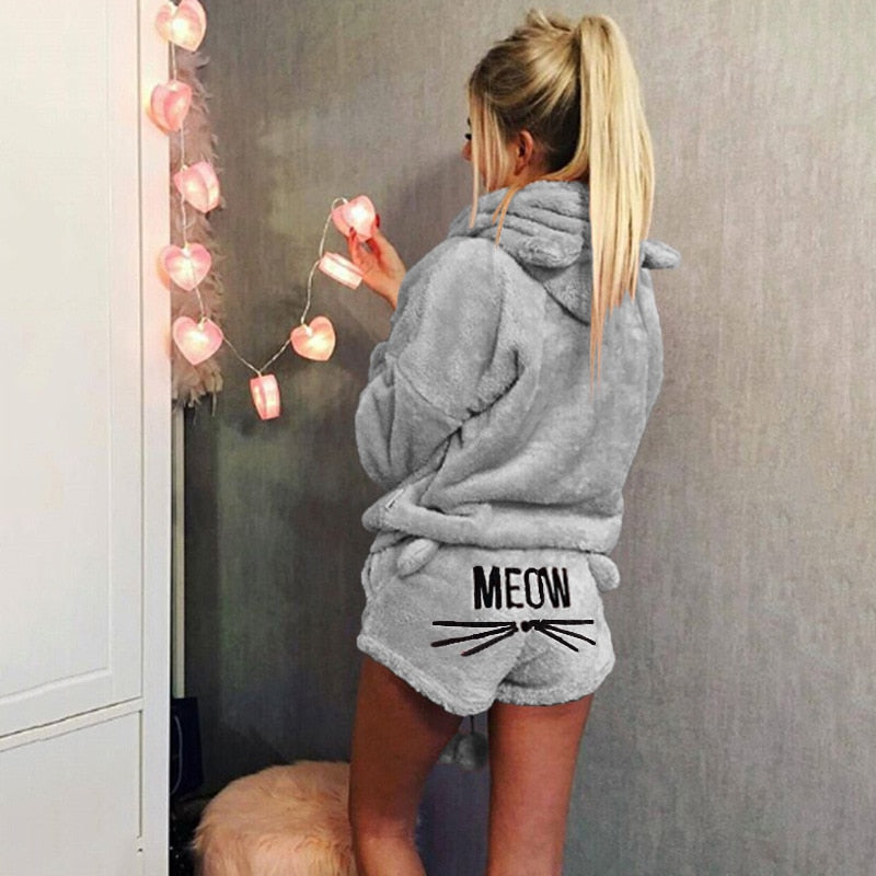 Fleece Hoodie Long-Sleeve Pyjama Set