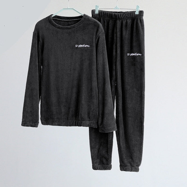 Warm Long-Sleeve and Long Pants Pyjama Set
