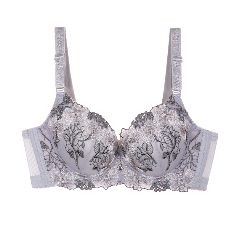 Decorative Embroidery Adjustable Bra