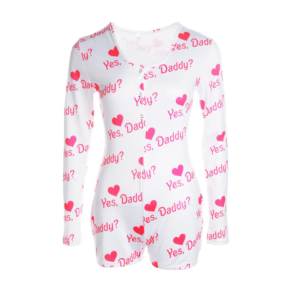 Long-Sleeve Button-Neck Pyjama Bodysuit