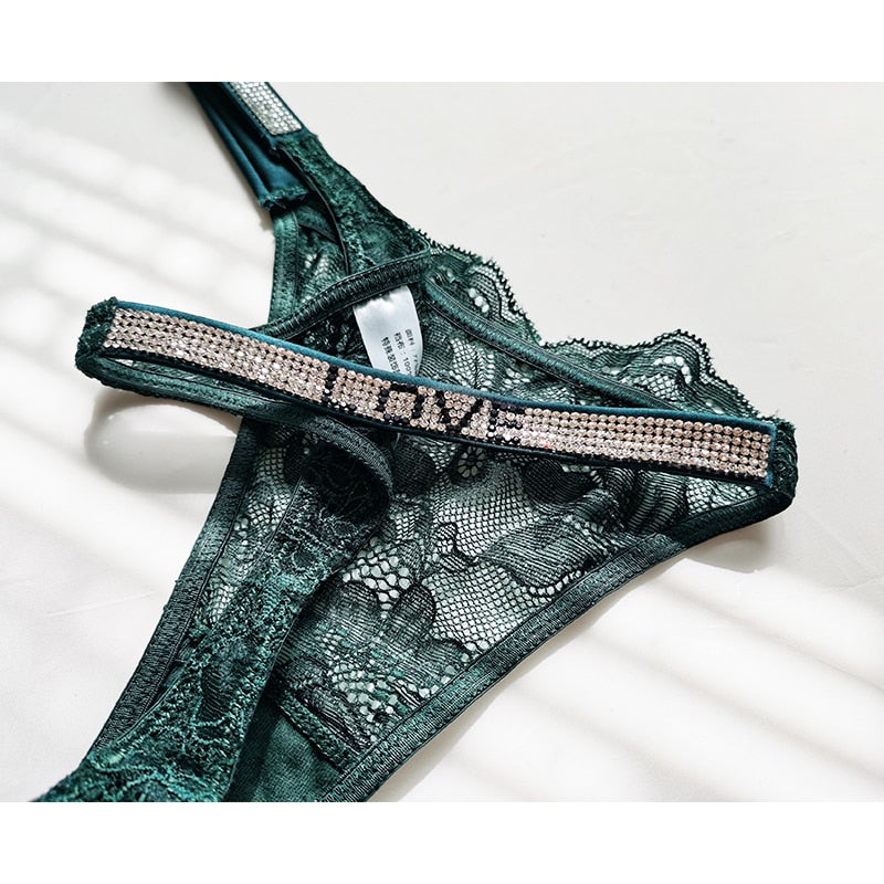 LOVE Lace-Trim Thong Decorative Strap