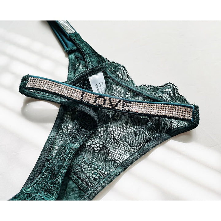 LOVE Lace-Trim Thong Decorative Strap