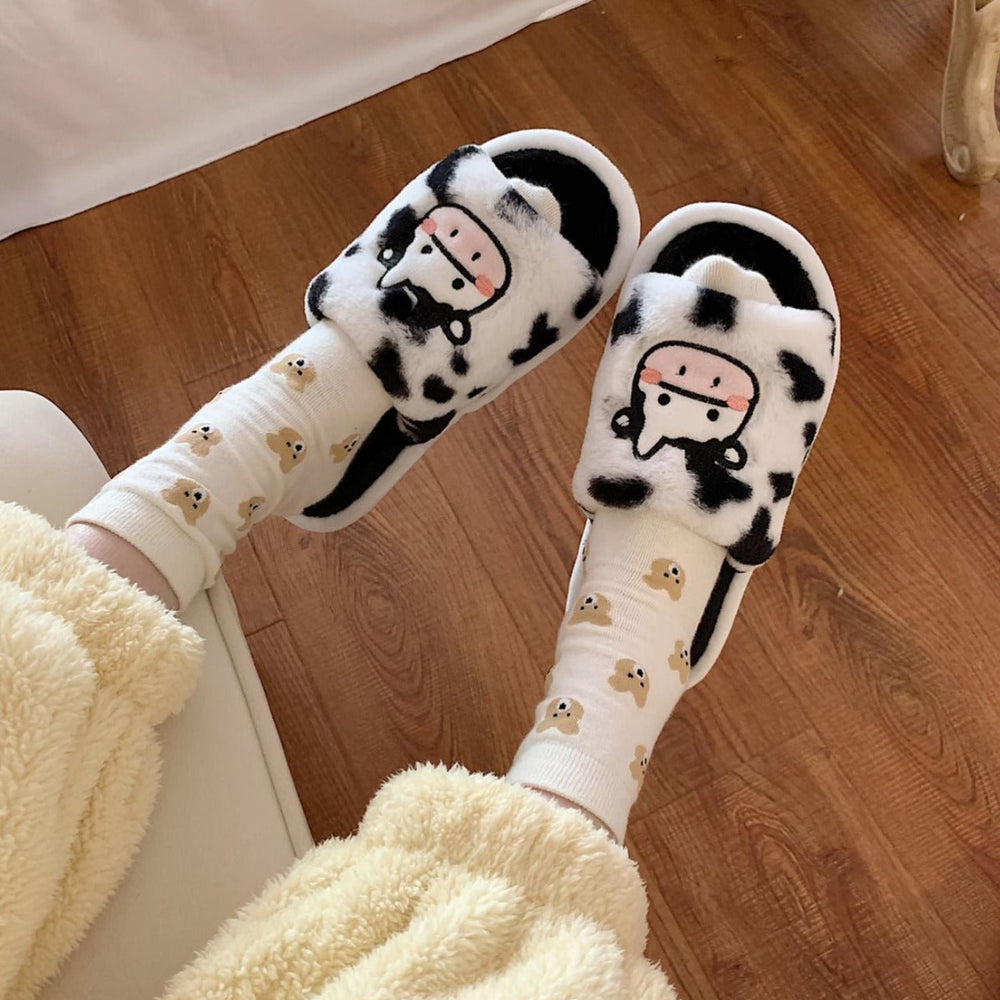 Embroidered Rubber-Sole Women's Slippers Soft Fabric