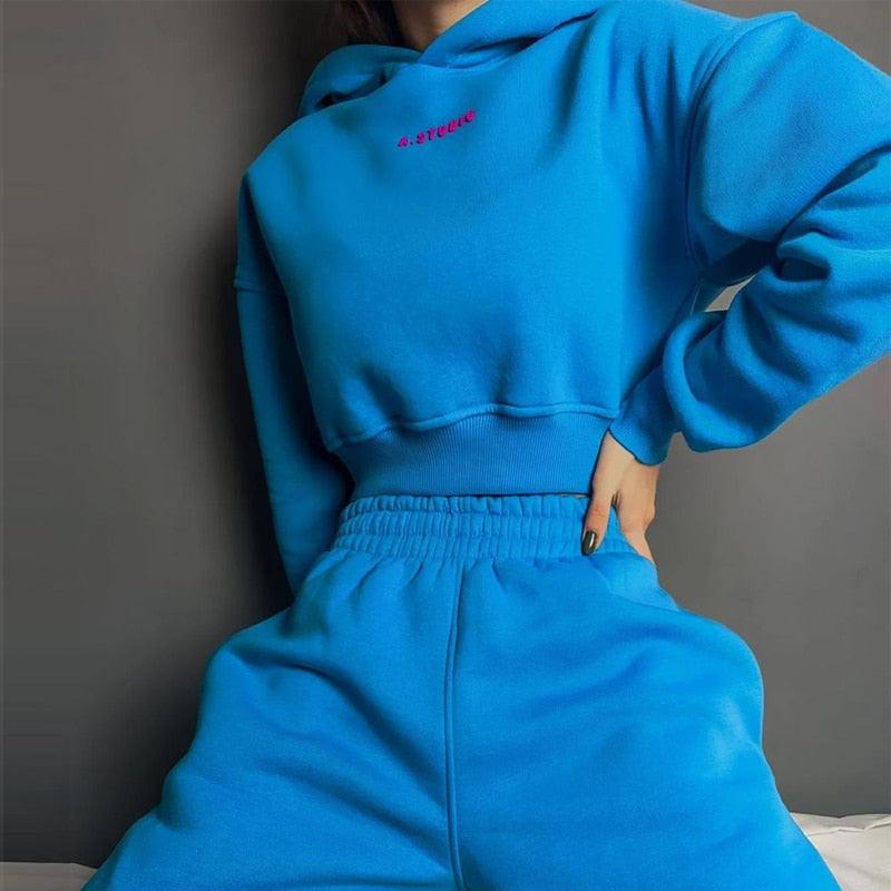 Smooth Sweatshirt Homewear Set Top and Pants