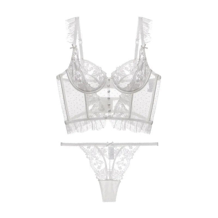 Lace Floral Embroidered Bra and Panties Set