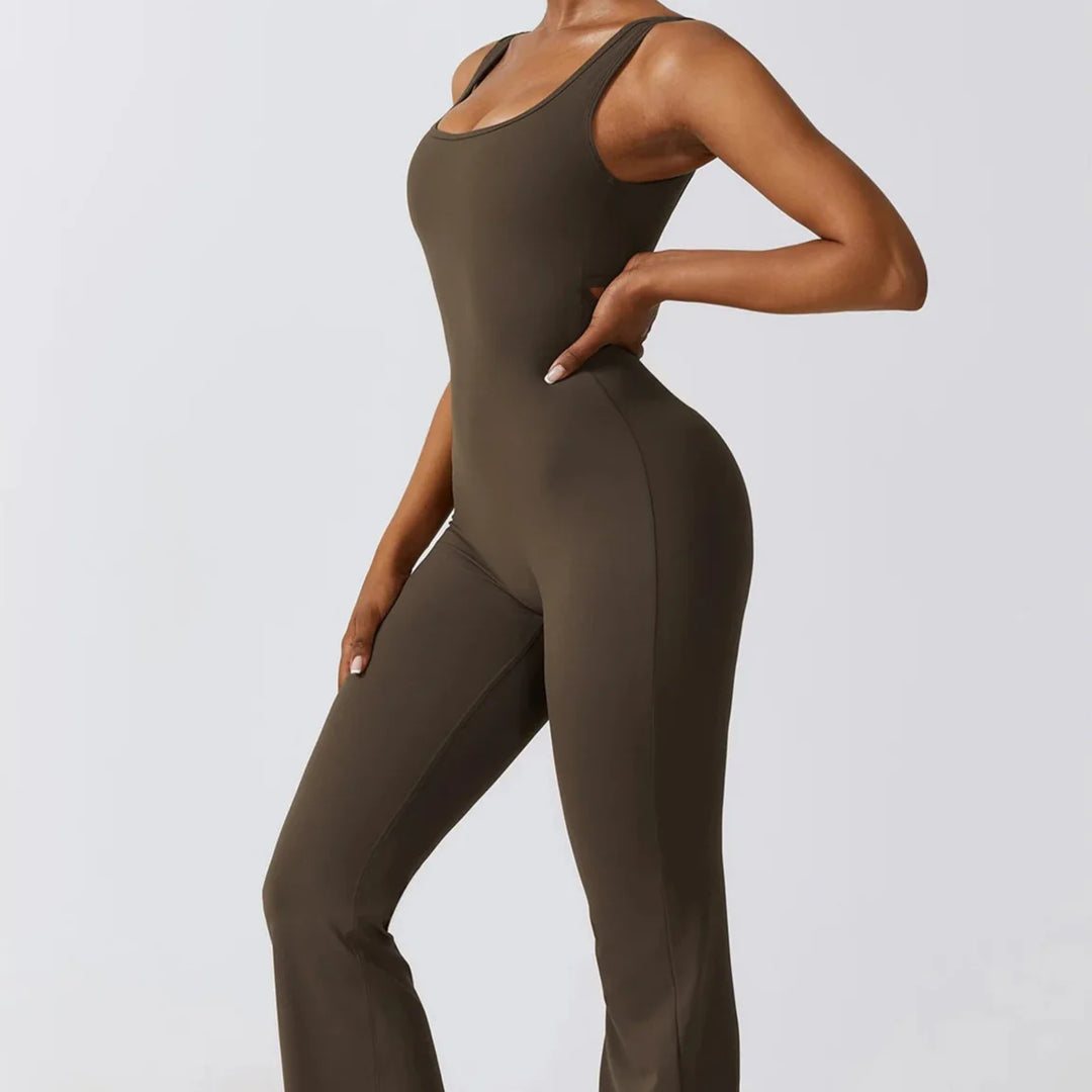 Push-Up Fitted Stretch One-Piece Sport Jumpsuit