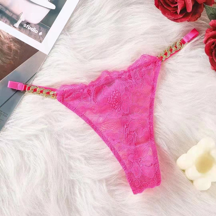 Lace Chain-Detail Thong Decorative Side