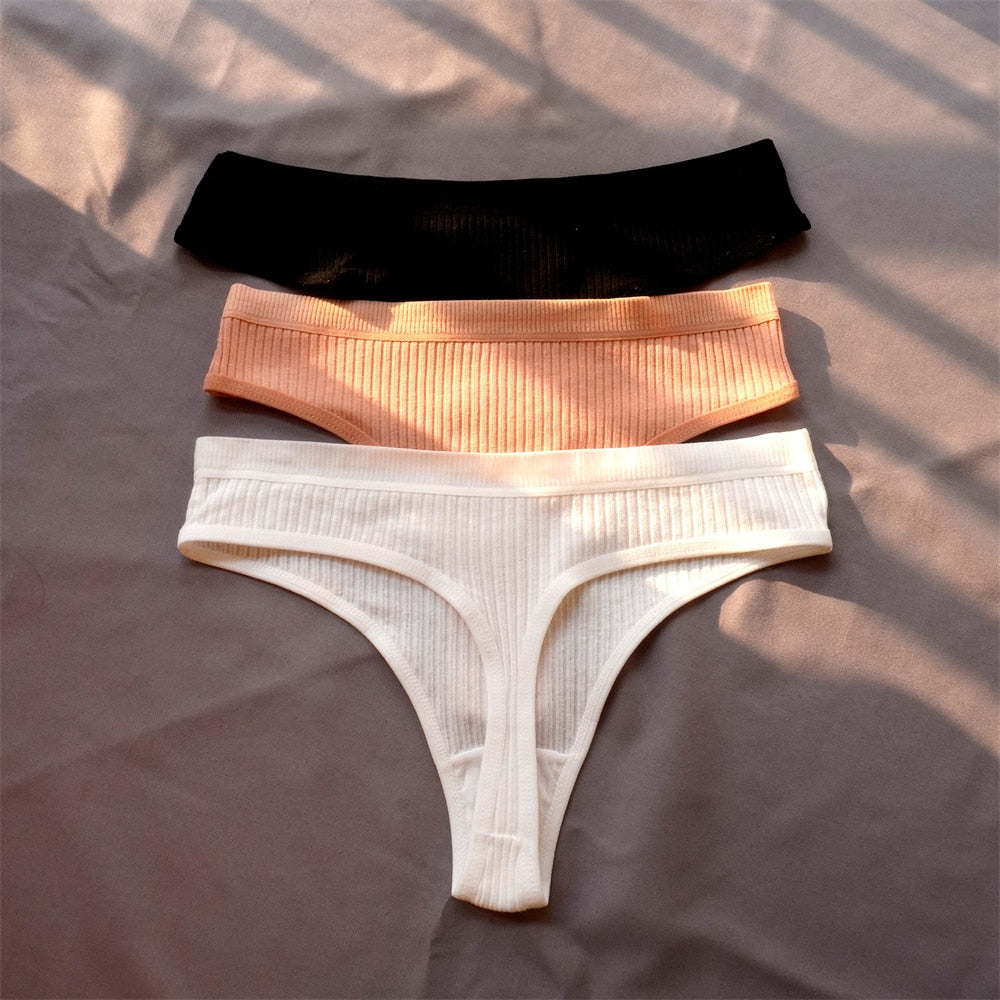 Cotton Thong 3-Pack Low-Rise Soft