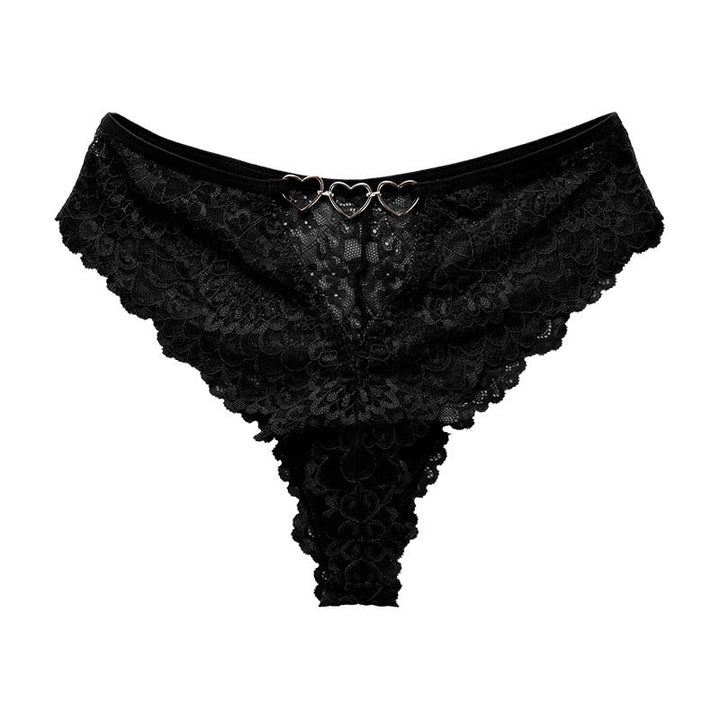 Lace Heart-Print Thong Body-Flattering