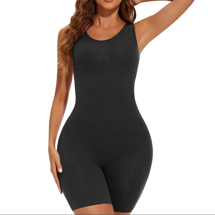 Neutral Stretch Figure-Shaping Jumpsuit