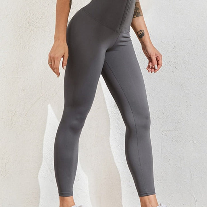 High-Waist Sports Leggings Quick-Dry Spandex Polyester