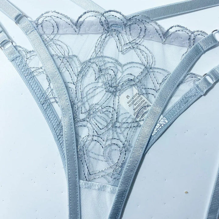 3-Piece Mesh Lace Adjustable Lingerie Set