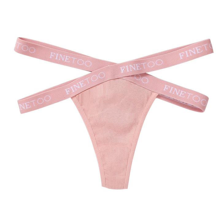 High-Waist Ribbed Brief Double Strap Decorative