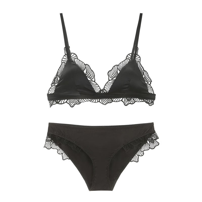 Satin Lingerie Set Decorative Flattering