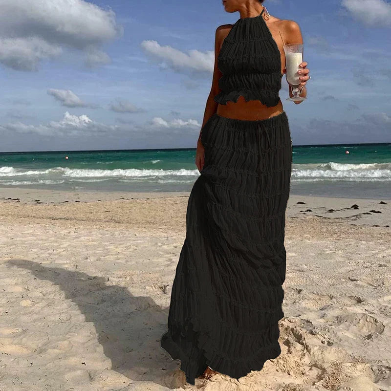 Boho Ruffle Adjustable 2-Piece Beach Set
